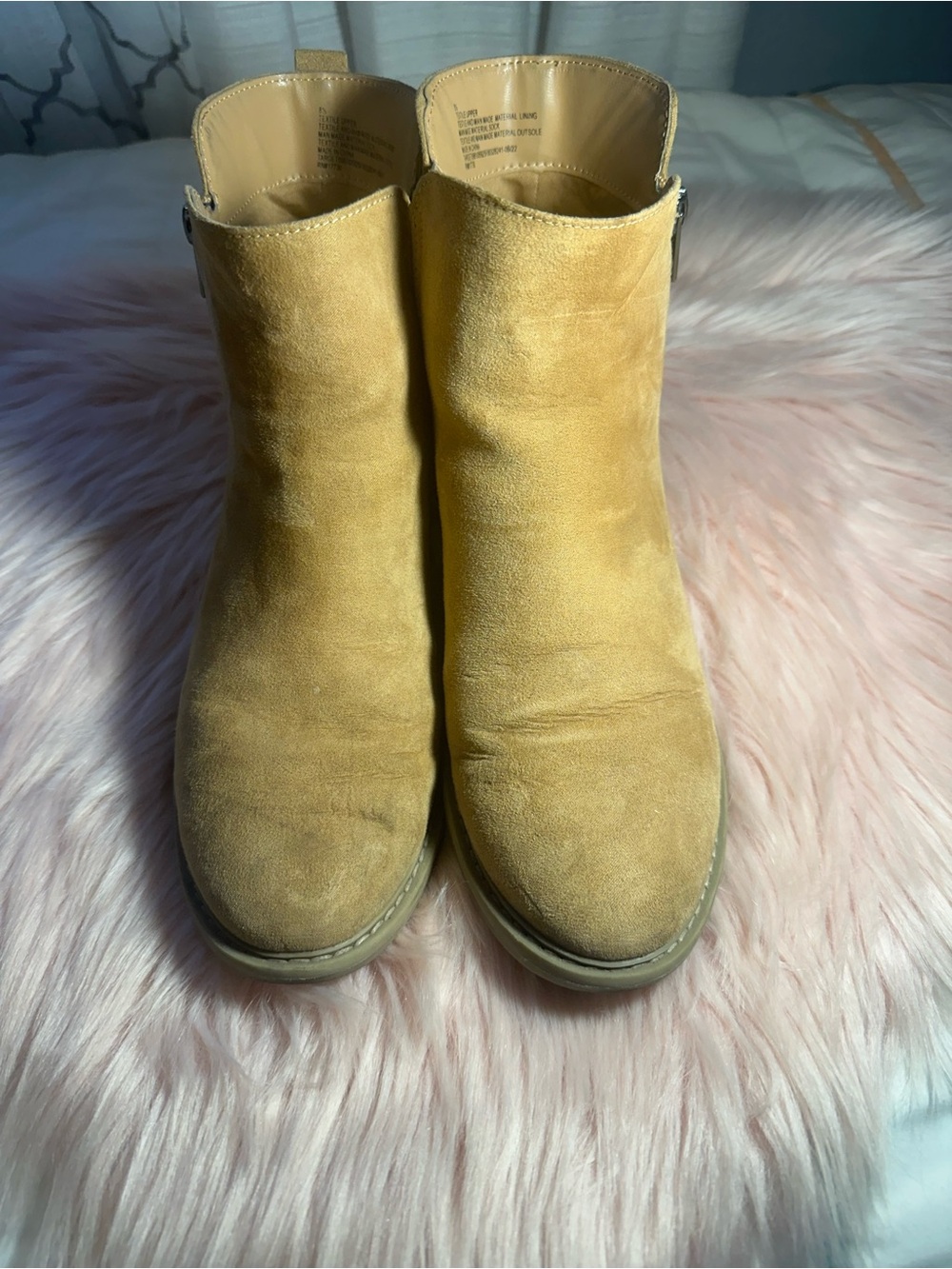 Universal Thread Suede Ankle Booties in Tan